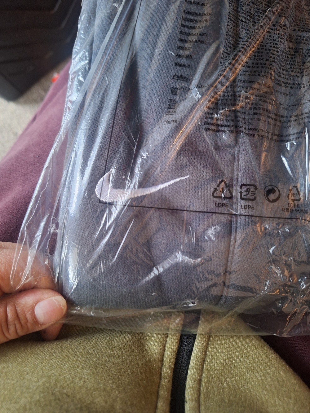 Nike Men's Gray Joggers with White Swoosh